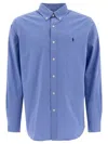Polo Ralph Lauren Slim Fit Striped Shirt With Button-down Collar In Blue