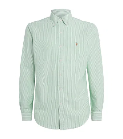 Polo Ralph Lauren Custom Fit Stripe Oxford Shirt In Green