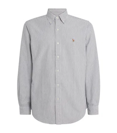 Polo Ralph Lauren Custom Fit Stripe Oxford Shirt In White