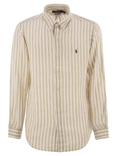 Polo Ralph Lauren Custom-fit Striped Linen Shirt In Multi