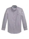 Polo Ralph Lauren Custom Fit Striped Long-sleeve Shirt In Gray