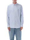 Polo Ralph Lauren Custom Fit Striped Oxford Shirt In Blue