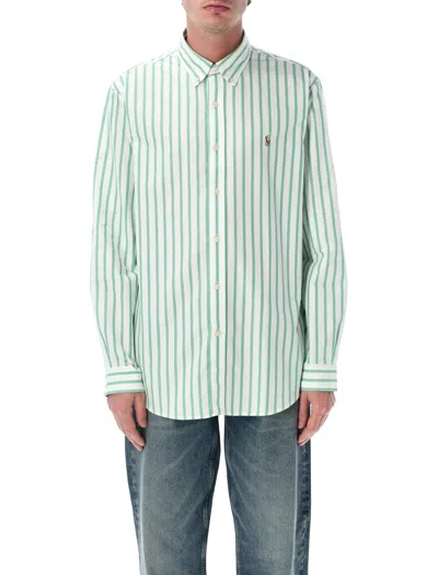 Polo Ralph Lauren Custom Fit Stripes Shirt In Green