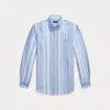 Polo Ralph Lauren Custom Fit Striped Oxford Shirt In Blue