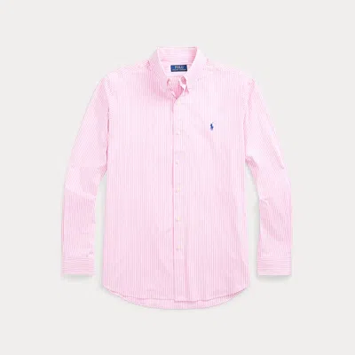 Polo Ralph Lauren Custom Fit Striped Stretch Poplin Shirt In Pink