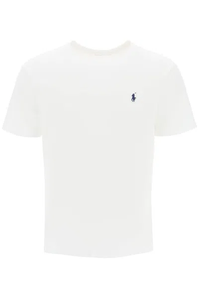 Polo Ralph Lauren Custom Fit T-shirt With Logo Embroidery In White