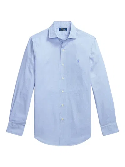 Polo Ralph Lauren Custom Fit Twill Long-sleeve Shirt In Blue