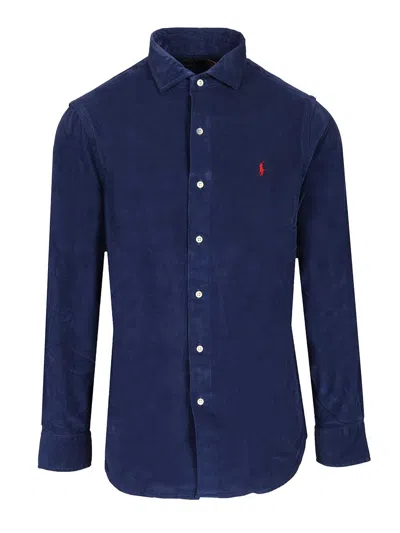 Polo Ralph Lauren Long Sleeve Linen Shirt New Classic Navy In Blue