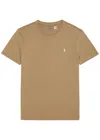 Polo Ralph Lauren Girocollo Mc Logo Ricamato In Tan