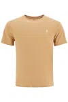 Polo Ralph Lauren Mens Cafe Tan Logo-embroidered Custom-fit Cotton-jersey T-shirt In Beige