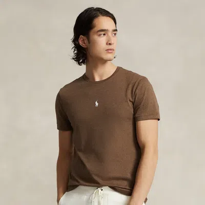 Polo Ralph Lauren Custom Slim Fit Crewneck T-shirt In Brown