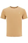Polo Ralph Lauren Mens Cafe Tan Logo-embroidered Custom-fit Cotton-jersey T-shirt In Cafe Tan/c8176 (beige)