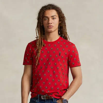 Polo Ralph Lauren Custom Slim Fit Equestrian-print T-shirt In Red