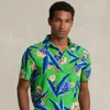 Polo Ralph Lauren Custom Slim Fit Floral Spa Terry Polo In Green