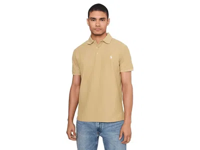 Polo Ralph Lauren Custom Slim Fit Honeycomb-mesh Polo In Neutral