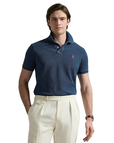 Polo Ralph Lauren Custom Slim Fit Indigo Mesh Polo Shirt