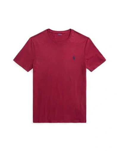 Polo Ralph Lauren Custom Slim Fit Jersey Crewneck T-shirt Man T-shirt Burgundy Size L Cotton In Red
