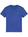 Polo Ralph Lauren Custom Slim Fit Jersey Crewneck T-shirt Man T-shirt Blue Size Xxl Cotton