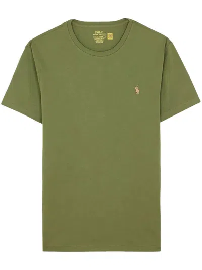 Polo Ralph Lauren Cotton T-shirt In Military Green With Logo