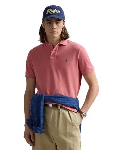Polo Ralph Lauren Custom Slim Fit Mesh Polo Shirt In Pink