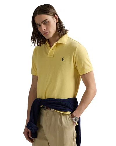 Polo Ralph Lauren Custom Slim Fit Mesh Polo Shirt In Yellow