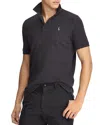 Polo Ralph Lauren Custom Slim Fit Mesh Polo Shirt In Black