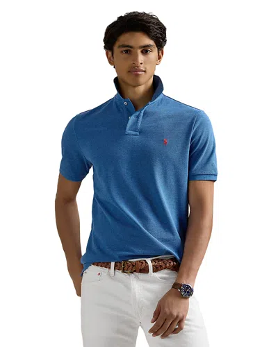 Polo Ralph Lauren Custom Slim Fit Mesh Polo Shirt In Blue
