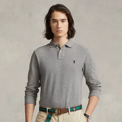 Polo Ralph Lauren Custom Slim Fit Mesh Polo Shirt In Grey