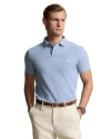Polo Ralph Lauren Custom Slim Fit Mesh Polo Shirt In Vessel Blue