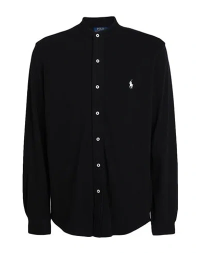 Polo Ralph Lauren Custom Slim Fit Mesh Shirt Man Shirt Black Size L Cotton