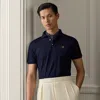 Polo Ralph Lauren Custom Slim Fit Piqué Polo Shirt In Blue