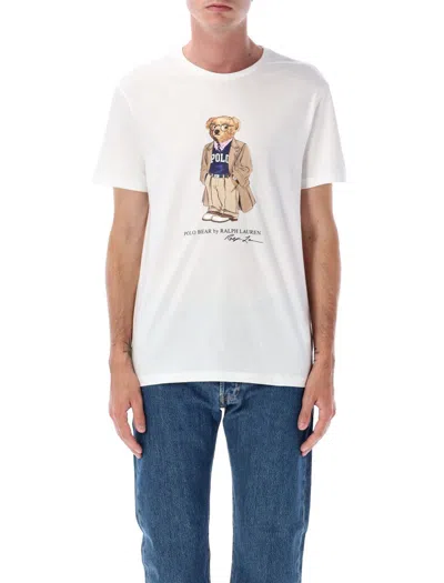 Polo Ralph Lauren Custom Slim Fit Polo Bear Jersey T-shirt In White