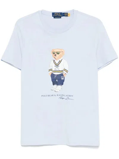 Polo Ralph Lauren Custom Slim Fit Polo Bear Jersey T-shirt Clothing In Blue