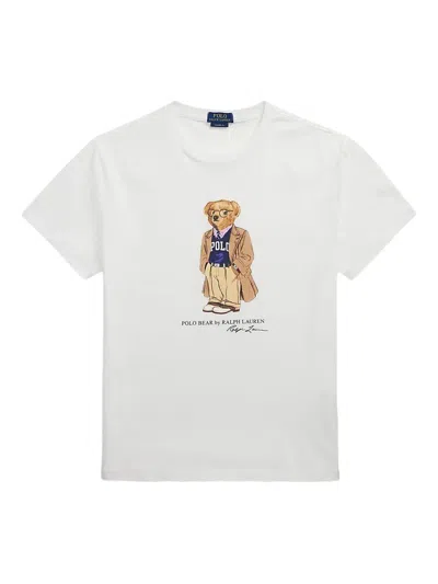 Polo Ralph Lauren Custom Slim Fit Polo Bear Jersey T-shirt In White