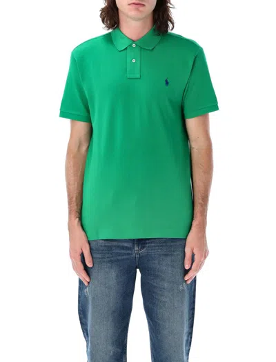 Polo Ralph Lauren Two-button Cotton Polo Shirt With Logo In Green