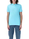 Polo Ralph Lauren Mens French Turquoise Short-sleeved Logo-embroidered Slim-fit Cotton-piqué Polo Shirt In Turquoise