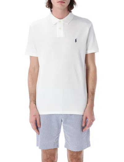 Polo Ralph Lauren Custom Slim Fit Polo Shirt In White