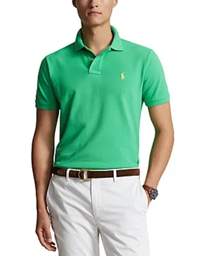 POLO RALPH LAUREN CUSTOM SLIM FIT PRINTED MESH POLO SHIRT