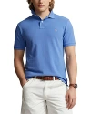 Polo Ralph Lauren Custom Slim Fit Printed Mesh Polo Shirt In New England Blue
