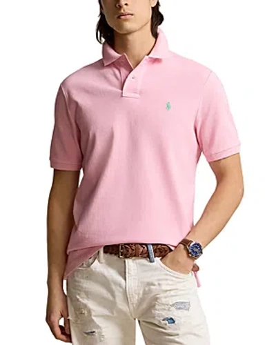 Polo Ralph Lauren Custom Slim Fit Printed Mesh Polo Shirt In Pink
