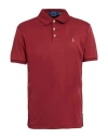 Polo Ralph Lauren Custom Slim Fit Soft Cotton Polo Shirt Man Polo Shirt Burgundy Size L Cotton In Red