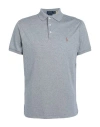 Polo Ralph Lauren Custom Slim Fit Soft Cotton Polo Shirt Man Polo Shirt Grey Size L Cotton