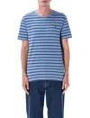 Polo Ralph Lauren Custom Slim Fit Striped Jersey T-shirt In Blue