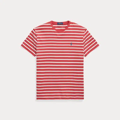 Polo Ralph Lauren Custom Slim Fit Striped Jersey T-shirt In Red