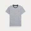 Polo Ralph Lauren Custom Slim Fit Striped Jersey T-shirt In White