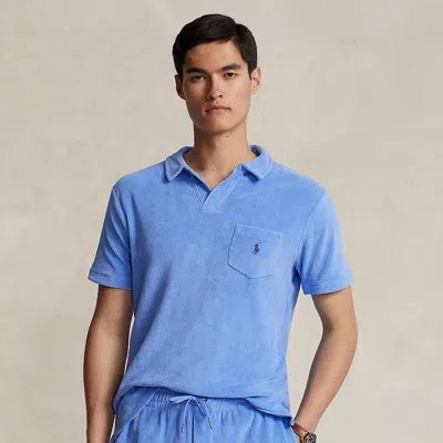 Polo Ralph Lauren Custom Slim Fit Terry Polo Shirt In Blue