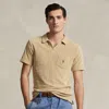 Polo Ralph Lauren Custom Slim Fit Terry Polo Shirt In Brown