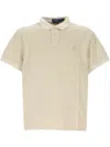 Polo Ralph Lauren Custom Slim Mineral-dyed Buttoned Polo Shirt In Beige