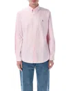 Polo Ralph Lauren Custom Striped Oxford Shirt With Button-down Collar In Pink