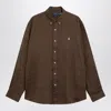Polo Ralph Lauren Customfit Linen Shirt In Hazelnut Color In Brown